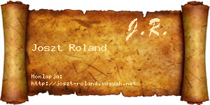 Joszt Roland névjegykártya